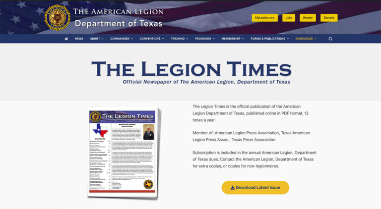 The Legion Times archives page